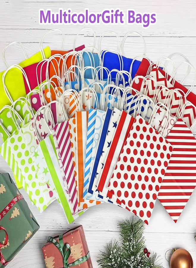 KEEPARTY 96 PCS Assorted Sizes Gift Bags with Handles 48 Gift Bags 8 Styles 6 Colors with 48 Tissue Papers 6 Colors Perfect for Weddings Parties and Holidays - Image 5